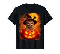 Cute Baby Cougar Strega su Halloween Maglietta