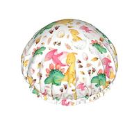 Cute Baby Dinosaurs Pattern Cuffia da a e cuffia da bagno per donna,Cuffie da a reversibili oversize impermeabili Grandi progettate per tutte le lunghezze di capelli,Cuffia elastica riutil