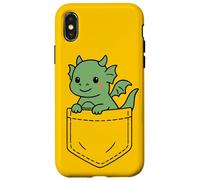 Cute Baby Dragon Pocket Pal Fantasy Creatura Drago Art Custodia per iPhone X/XS