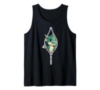 Cute Baby Dragon Sbirciando Zipper Fantasy Creatura Canotta