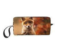 Cute Baby Fox Stampa Toiletries Bag per le Donne Formato di Viaggio Carino Viaggio Toiletry Bag Makeup Bag Organizer Pouch, bianco, Taglia unica