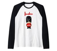 Cute Baby London Royal Guard Illustration Cartoon Graphic Maglia con Maniche Raglan