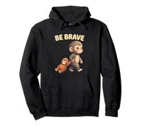 Cute Baby Monkey Be Brave Viral Meme Emozionale Peluche Felpa con Cappuccio