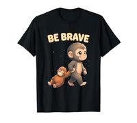 Cute Baby Monkey Be Brave Viral Meme Emozionale Peluche Maglietta