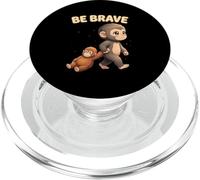 Cute Baby Monkey Be Brave Viral Meme Emozionale Peluche PopSockets PopGrip per MagSafe