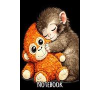 Cute Baby Monkey Punch Hugging Baby Orangutan Animal Lover Notebook: 6x9” Lined Journal - A Peaceful Haven for Your Thoughts, Creativity & Reflections