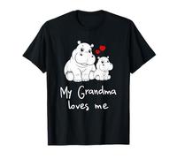 Cute Baby & Nonna My Grandmom Loves Me Ippopotamo Maglietta