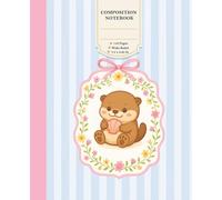 Cute Baby Otter with Seashell Composition Notebook: Wide Ruled Lined Paper for School Supplies - Aesthetic Kawaii Animal Stationery for Girls and Students