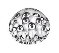 Cute Baby Penguins Sketch Print Cuffia da a per donna Cuffia da a riutilizzabile in tessuto a doppio strato Cuffia per capelli da ragazza