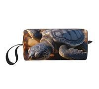 Cute Baby Sea Turtle Crawled on The Beach Cosmetici Borse per le Donne Portatile Makeup Bag Travel Storage Bag Daily Receive Bag Grande Capacità Toiletry Bag, bianco, Taglia unica