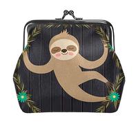 Cute Baby Sloth Sleep on the Tree Portamonete Portamonete Borsa Cambio Pouch Regali per Donna Bambini Portachiavi