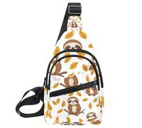 Cute Baby Sloths (3) Sling Side, Crossbody Zaino, Multicolore 10., 11.8x7x1.5in/30x18x4cm