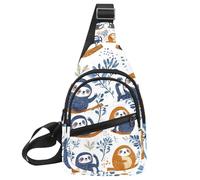 Cute Baby Sloths (3) Sling Side, Crossbody Zaino, Multicolore 11, 11.8x7x1.5in/30x18x4cm