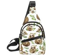 Cute Baby Sloths (3) Sling Side, Crossbody Zaino, Multicolore 16, 11.8x7x1.5in/30x18x4cm