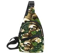Cute Baby Sloths (3) Sling Side, Crossbody Zaino, Multicolore 17, 11.8x7x1.5in/30x18x4cm