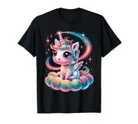 Cute Baby Unicorn Rainbow Cloud Kawaii Fantasy Maglietta