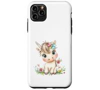 Cute Baby Unicorn with Flowers - Kawaii Pastel Pony Custodia per iPhone 11 Pro Max