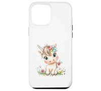 Cute Baby Unicorn with Flowers - Kawaii Pastel Pony Custodia per iPhone 12 Pro Max