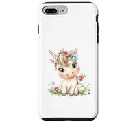 Cute Baby Unicorn with Flowers - Kawaii Pastel Pony Custodia per iPhone 7 Plus/8 Plus