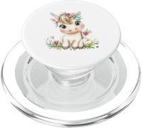 Cute Baby Unicorn with Flowers - Kawaii Pastel Pony PopSockets PopGrip per MagSafe