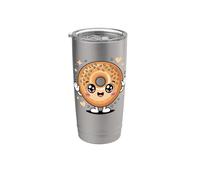 Cute Bagel Character Lover Breakfast Foodie Brunch Bicchiere termico in acciaio inox doppia parete