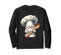Cute Baker Dad GNOME Graphic with Chef Hat for Baking Mom Maglia a Manica