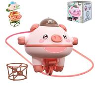 Cute Balanced Pig Toys, 2024 NEW Tightrope Walking Tumbler Piglet Unicycle Toy, Amazing Cute Balanced Pig, Roly-Poly Fingertip Gyroscope Balance Robot, Cute Balanced Pig with Starting Frame (Pink)