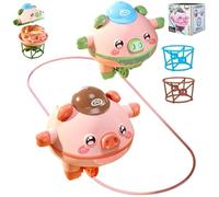 Cute Balanced Pig Toys, 2024 NEW Tightrope Walking Tumbler Piglet Unicycle Toy, Amazing Cute Balanced Pig, Roly-Poly Fingertip Gyroscope Balance Robot, Cute Balanced Pig with Starting Frame (All)