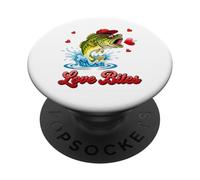 Cute Bass Fish Love Art PopSockets PopGrip Adesivo