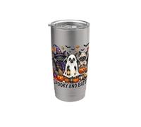 Cute Bat Halloween Witch Ghost Mummy Pumpkin Bat Lovers Bicchiere termico in acciaio inox doppia parete