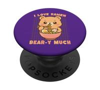 Cute Bear ama il Ramen Kawaii Food Lover PopSockets PopGrip Adesivo