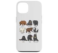 Cute Bear Collection - Orso Grizzly con panda nero Custodia per iPhone 13