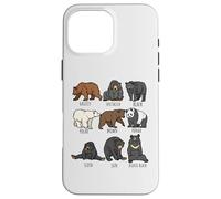 Cute Bear Collection - Orso Grizzly con panda nero Custodia per iPhone 16 Pro Max
