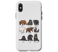 Cute Bear Collection - Orso Grizzly con panda nero Custodia per iPhone X/XS