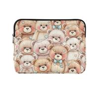Cute Bear - Custodia per computer portatile, colore: Rosa | Custodia per notebook con guida alla misurazione del dispositivo, cerniera superiore liscia e ammortizzazione quotidiana