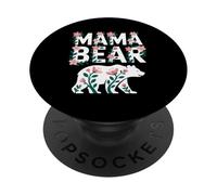Cute Bear Grizzly Bears Flower Wild PopSockets PopGrip Adesivo