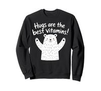 Cute Bear Hug Citazione - Gli abbracci sono le migliori vitamine Felpa