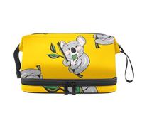 Cute Bear Koala, trousse per cosmetici a doppio strato, per donne e ragazze, trousse da viaggio per trucchi, pratica borsa organizer con scomparto per pennelli, Multi, 27x15x14 cm/10.6x5.9x5.5 in,