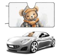 Cute Bear, parasole universale riflettente per auto, berlina, SUV, camion, parasole per finestrini anteriori, pieghevole, protegge dai raggi UV e mantiene l'interno fresco, 139,7 x 76,2 cm