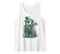 Cute Bear with Hearts Occhiali da Sole Shamrock St Patricks Day Canotta