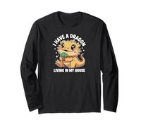 Cute Bearded Dragon Living in My House Design Maglia a Manica
