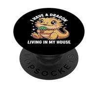 Cute Bearded Dragon Living in my House Design PopSockets PopGrip Adesivo