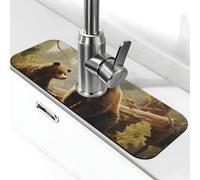 Cute Bears Play in The Tree Faucet Mat per lavello da cucina Super Assorbente Rubinetto Pad Splash Catcher Diatomite ad asciugatura rapida Pietra Rubinetto Maniglia Drip Catcher Vassoio Tappetino per
