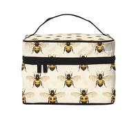Cute Bee A Print Makeup Bag Trousse da toilette, graziose borse per cosmetici da donna, grande borsa organizer da viaggio per trucco