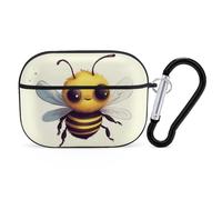 Cute Bee AirPods Pro 2, custodia protettiva rigida antiurto per donne e uomini, compatibile con custodia Airpod Pro di 2a/1a generazione con portachiavi, nero