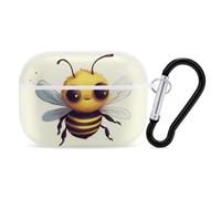 Cute Bee AirPods Pro 2, custodia protettiva rigida antiurto per donne e uomini, compatibile con custodia Airpod Pro di 2a/1a generazione con portachiavi, bianco