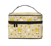 Cute Bee Old Man Makeup Bag, Cute Cosmetic Bags for Women Toiletry, Grande borsa organizer da viaggio
