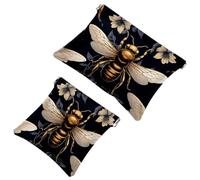 Cute Bee Patten-1464 - Trousse per cosmetici, impermeabile, senza cerniera, chiusura automatica, mini custodia portatile da viaggio per cuffie e gioielli, Multicolore 10, 7.1x5.8 inch/4.7x4.5 inch