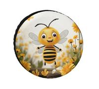 Cute Bees Daisy Flower - Copertura per pneumatici di ricambio resistente alle intemperie, diametro dei pneumatici da 24 a 36 pollici, universale, per rimorchio, camion, camper, SUV