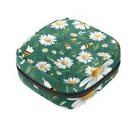 Cute Bees on Daisy - Kit per il primo ciclo mestruale per ragazze, salvaslip per tamponi, borsa mestruale con cerniera, organizer per tovaglioli sanitari